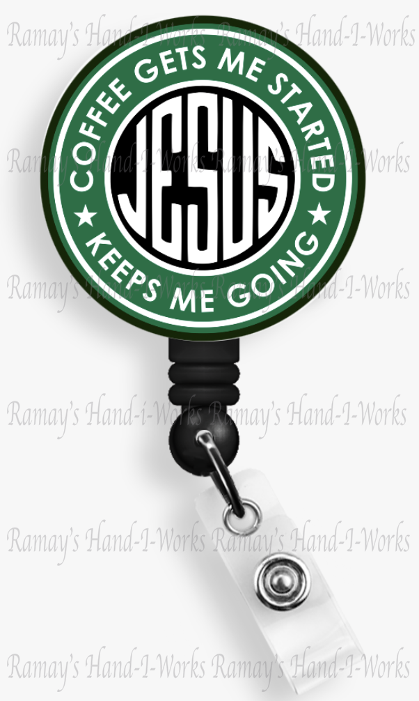 Christian, JESUS Keeps Me Going Badge Reel & Lanyard Badge Holder
