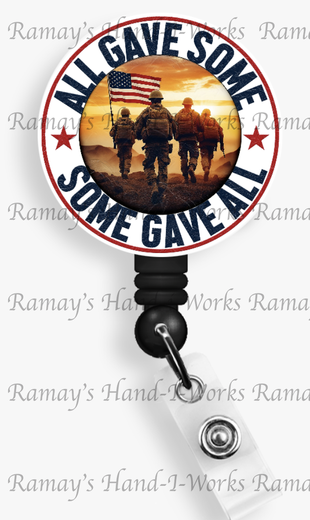 Soldier Badge Reel, Retractable Swivel Reel, USA, Flag, Coworker, Teacher,  Army, Navy, Airforce, Marines, Patriot, United States Flag