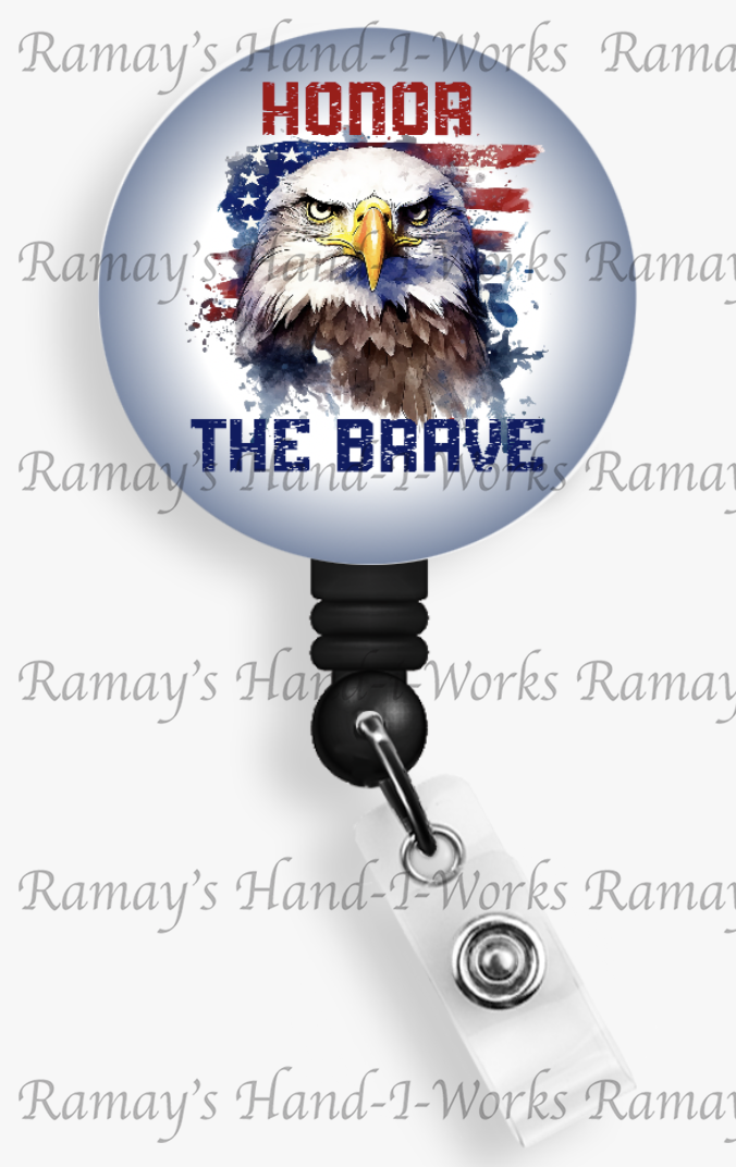 Military US Veterans Honor The Brave #2 Retractable Badge Reel & Lanyard  Badge Holder